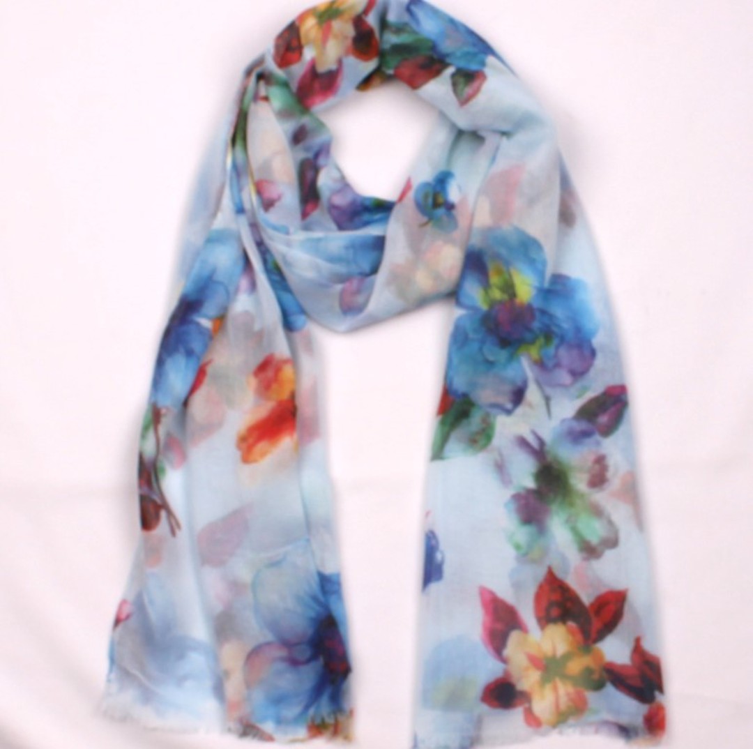 Alice & Lily printed  scarf floral blue Style:SC/4643BLU image 0
